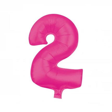 2 Cijfer Ballon Roze Leeg 85cm van VDV Benefit koop je bij Partywinkel