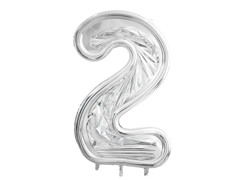 2 Jaar Ballon Frame Zilver 1,26m van Partydeco koop je bij Partywinkel