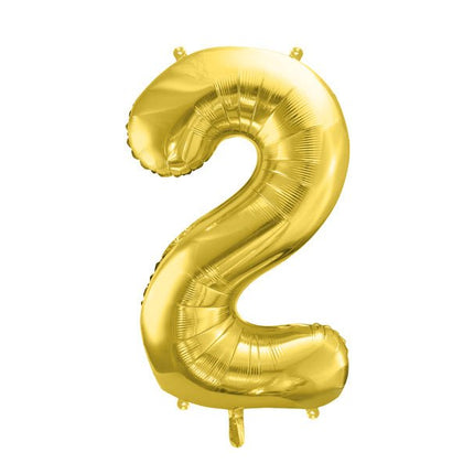 2 Jaar Cijfer Ballon Goud Leeg 72cm van Partydeco koop je bij Partywinkel
