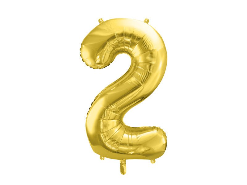 2 Jaar Cijfer Ballon Goud Leeg 72cm van Partydeco koop je bij Partywinkel