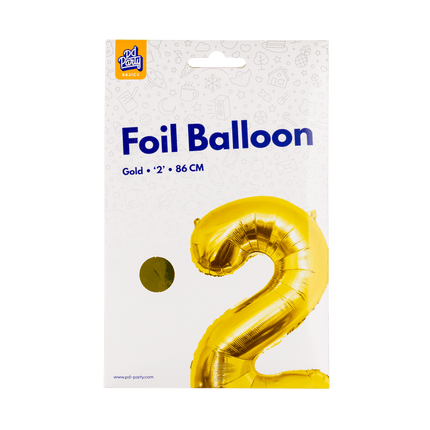 2 Jaar Cijfer Ballon Goud Leeg 86cm van Paper Dreams koop je bij Partywinkel