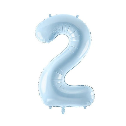 2 Jaar Cijfer Ballon Lichtblauw Leeg 72cm van Partydeco koop je bij Partywinkel