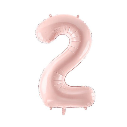 2 Jaar Cijfer Ballon Lichtroze Leeg 72cm van Partydeco koop je bij Partywinkel