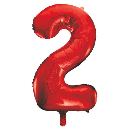 2 Jaar Cijfer Ballon Rood Leeg 86cm van Unique koop je bij Partywinkel