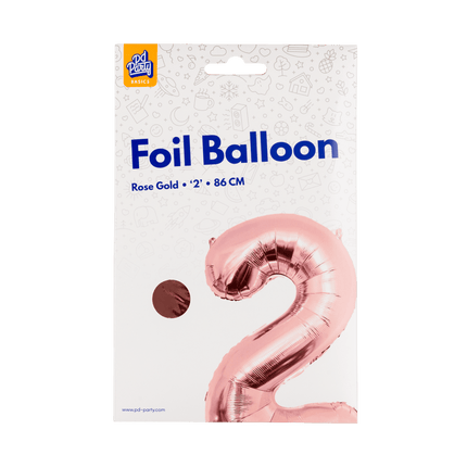 2 Jaar Cijfer Ballon Rose Goud Leeg 86cm van Paper Dreams koop je bij Partywinkel