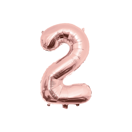 2 Jaar Cijfer Ballon Rose Goud Leeg 86cm van Paper Dreams koop je bij Partywinkel