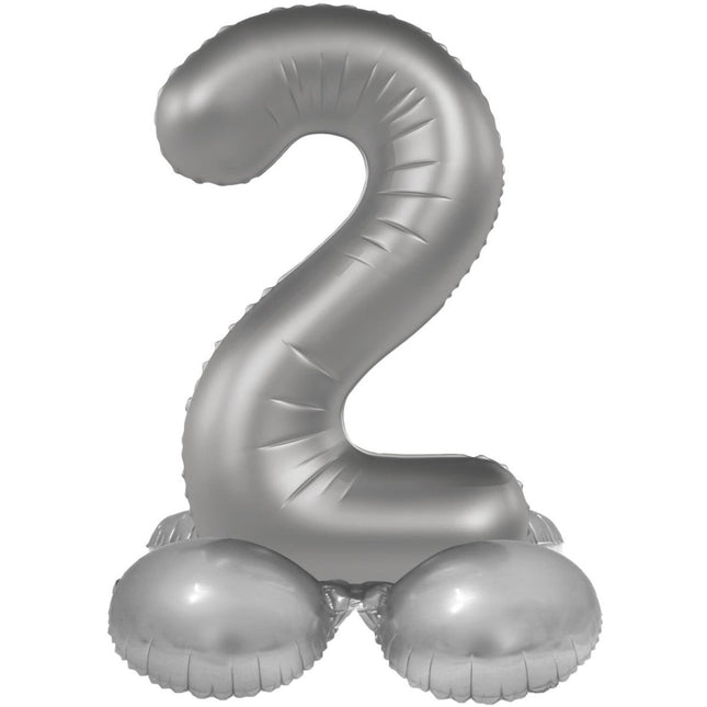 2 Jaar Cijfer Ballon Zilver 72cm van Folat koop je bij Partywinkel