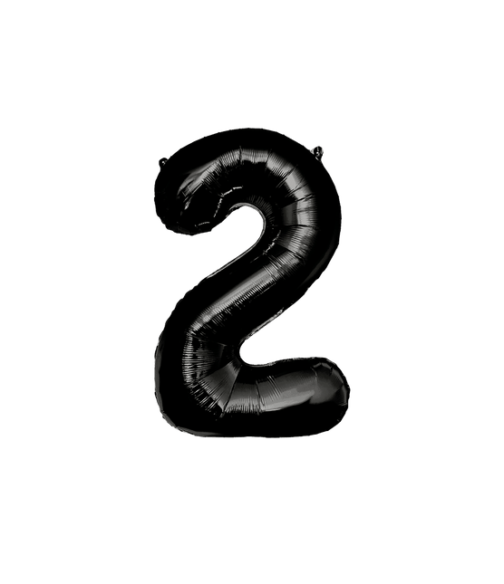 2 Jaar Cijfer Ballon Zwart 86cm van Paper Dreams koop je bij Partywinkel