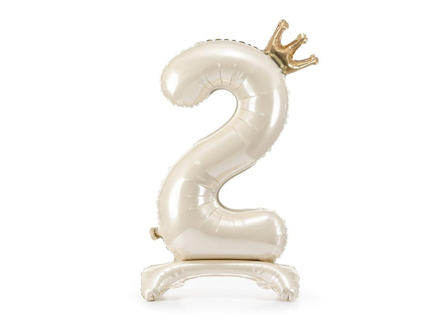 2 Jaar Helium Ballon Parelmoer Leeg 84cm van Partydeco koop je bij Partywinkel