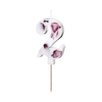 2 Jaar Kaars Bloemblaadjes 8cm van Partydeco koop je bij Partywinkel