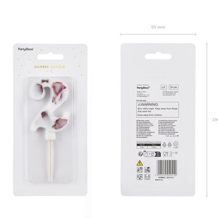 2 Jaar Kaars Bloemblaadjes 8cm van Partydeco koop je bij Partywinkel