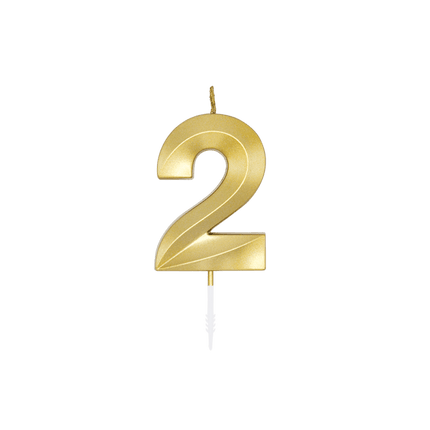 2 Jaar Kaars Goud Metallic 6cm van WeFiesta koop je bij Partywinkel