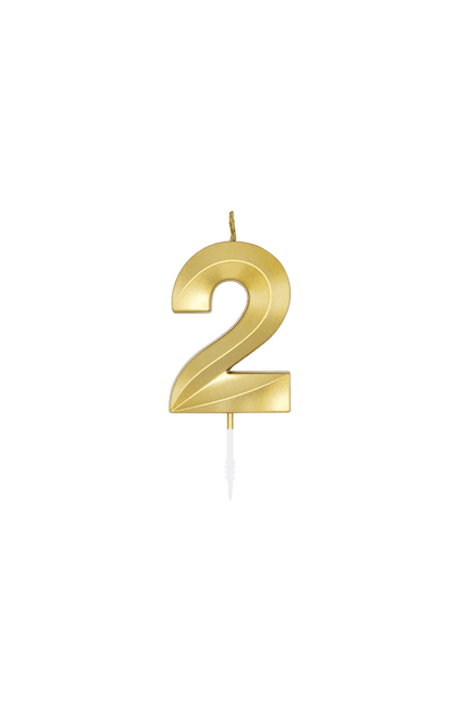 2 Jaar Kaars Goud Metallic 6cm van WeFiesta koop je bij Partywinkel