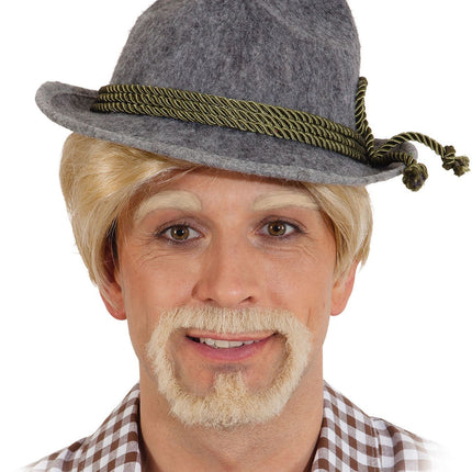 Oktoberfest Hat, Tyrolean Style, Gray, 59 cm