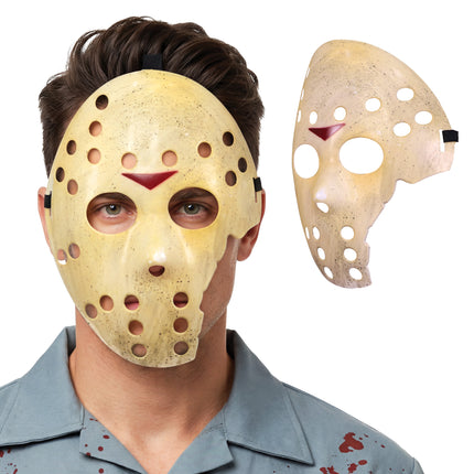 Halloween Mask: White Hockey, Cracked