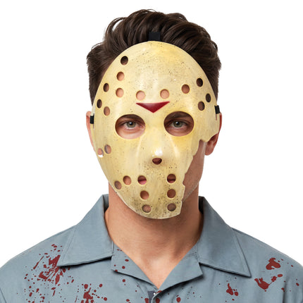 Halloween Mask: White Hockey, Cracked