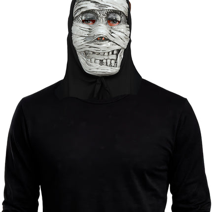 Silver Mummy Halloween Mask with Hood