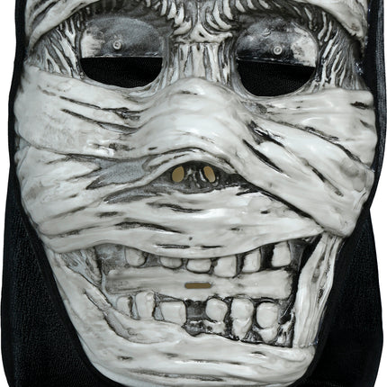 Silver Mummy Halloween Mask with Hood