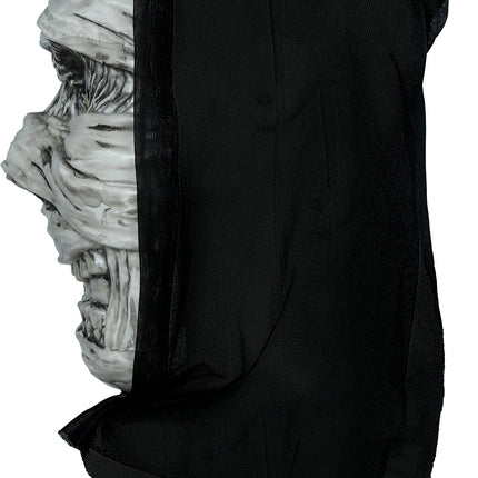 Silver Mummy Halloween Mask with Hood