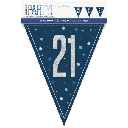 21 Jaar Slinger Blauw 2,5m van Unique koop je bij Partywinkel