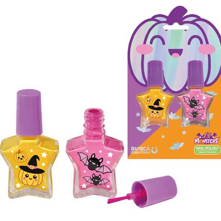 Halloween Nail Polish: Pink and Yellow for Kids