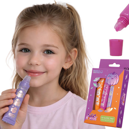 Halloween Lip Gloss for Kids, 3-Pack