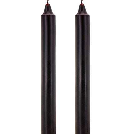 SET OF 2 BLACK BLOOD-RUNNING CANDLES