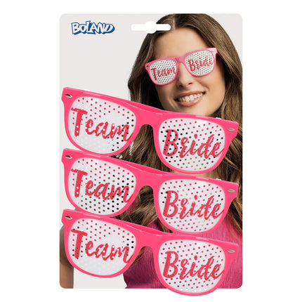 Set of 3 "Team Bride" Party Glasses