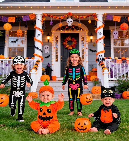 Colored Skeleton Costume for Babies