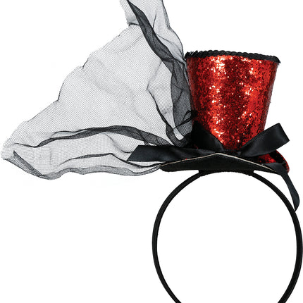 Hat Bucket Hat Red Black Glitter