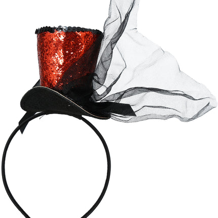 Hat Bucket Hat Red Black Glitter