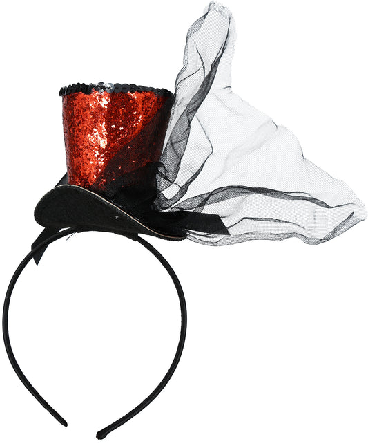 Hat Bucket Hat Red Black Glitter