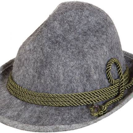 Oktoberfest Hat, Tyrolean Style, Gray, 59 cm
