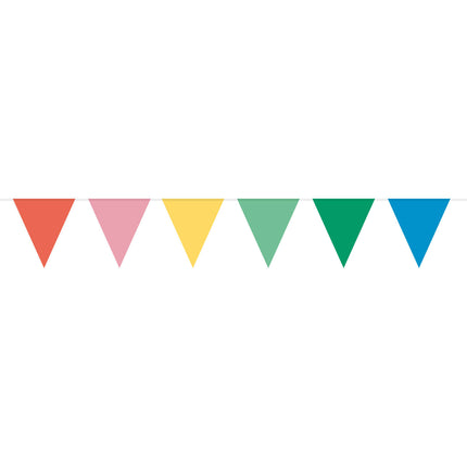 Retro Multicolored Flag Garland - 10 meters