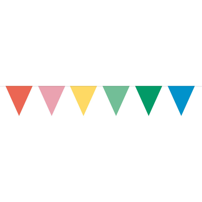 Retro Multicolored Flag Garland - 10 meters