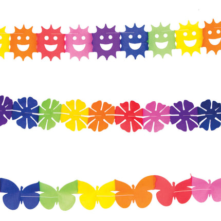 Set of mini paper garlands, 2 meters - 3 pieces