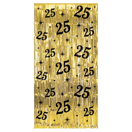 25 Jaar Deurgordijn Goud Zwart van Paper Dreams koop je bij Partywinkel