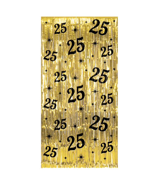 25 Jaar Deurgordijn Goud Zwart van Paper Dreams koop je bij Partywinkel