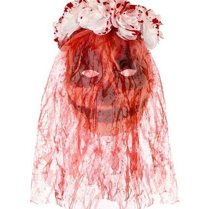 MASK WITH FLOWER, VEIL OF THE BLOODY BRIDE - FABRIC