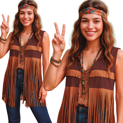 Hippie 60S Vest Brown