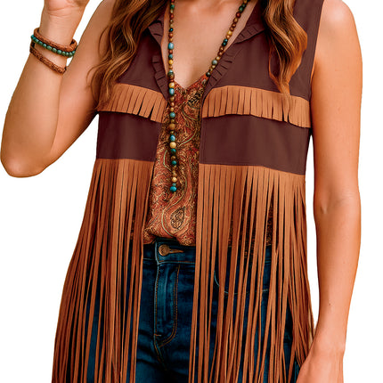 Hippie 60S Vest Brown