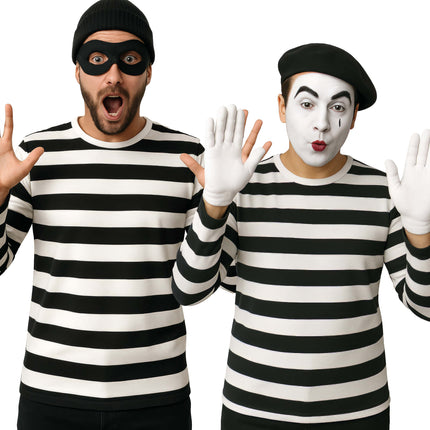 Black White Shirt Men Striped