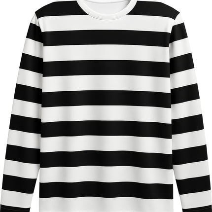 Black White Shirt Men Striped