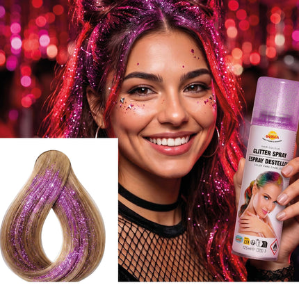Pink Hair Dye with Glitter