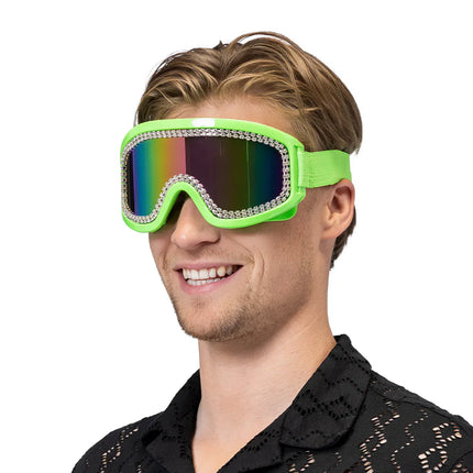 Rave Neon Green UV Party Ski Goggles