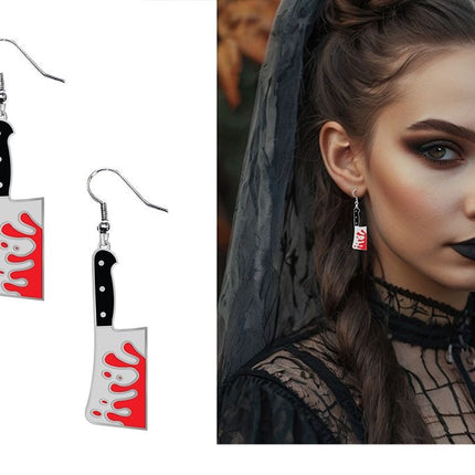 Halloween Earrings: Butcher's Knife