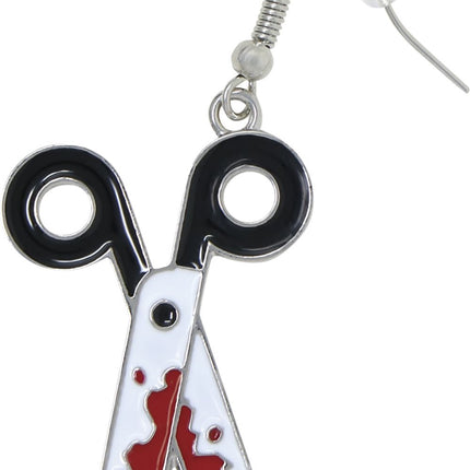 Halloween Earrings: Blood-Stained Scissors