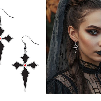 Halloween Cross Earrings