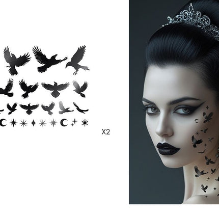 Halloween Fake Tattoo: Black Raven