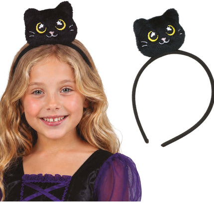 Cat Hairband, Black Plush
